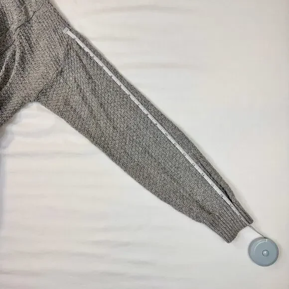 Hollister Gray Cable Knit Cardigan Women’s Medium Chunky Cotton Cozy Coastal - Picture 6 of 15